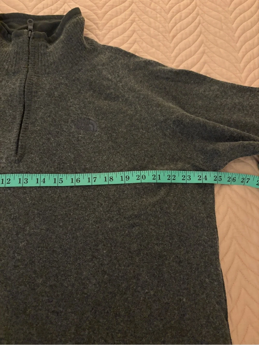 The North Face Men’s XL/TG Quarter Zip Sweater Gray Cotton Wool Blend Pullover